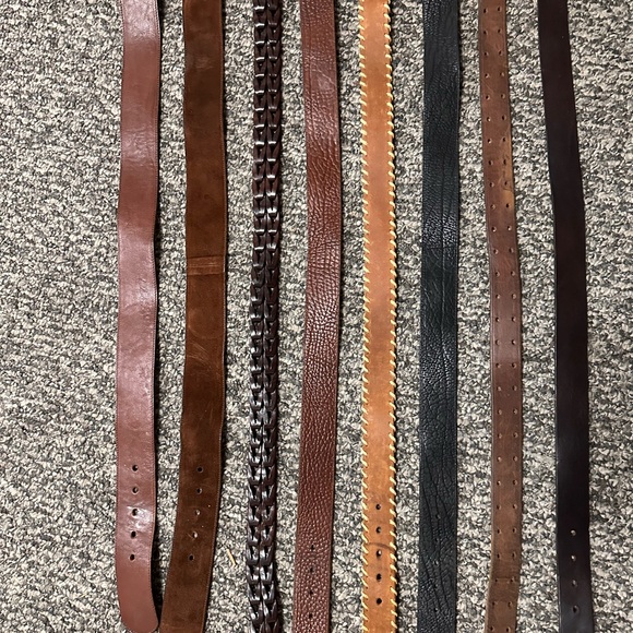 RARE COLLECTION of full grain leather belts from 1980s. - Picture 3 of 11